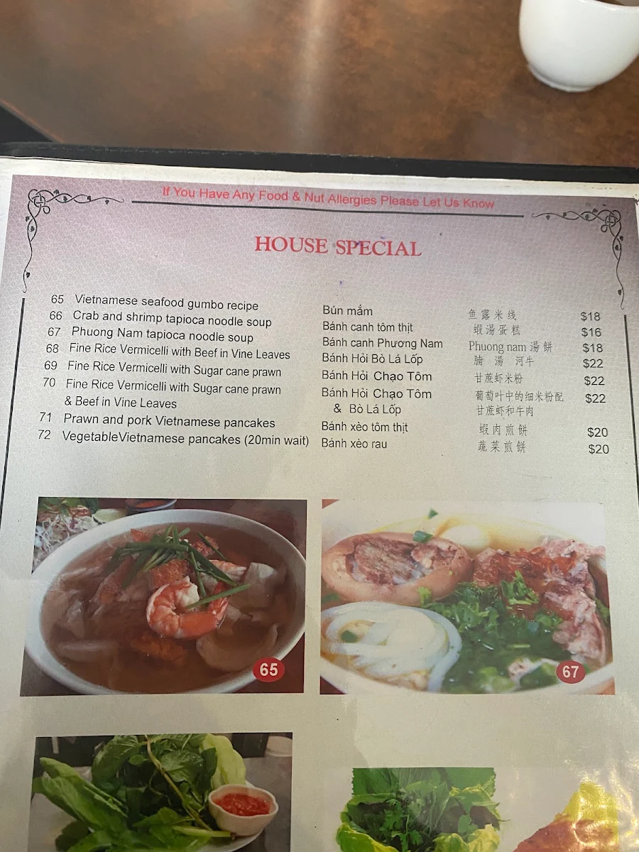 Menu, Phuong Nam