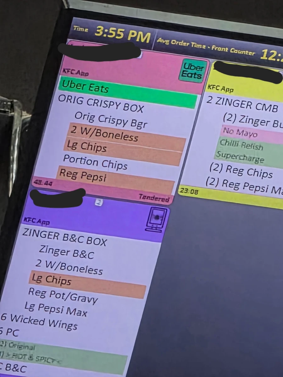 Menu, KFC Karawara