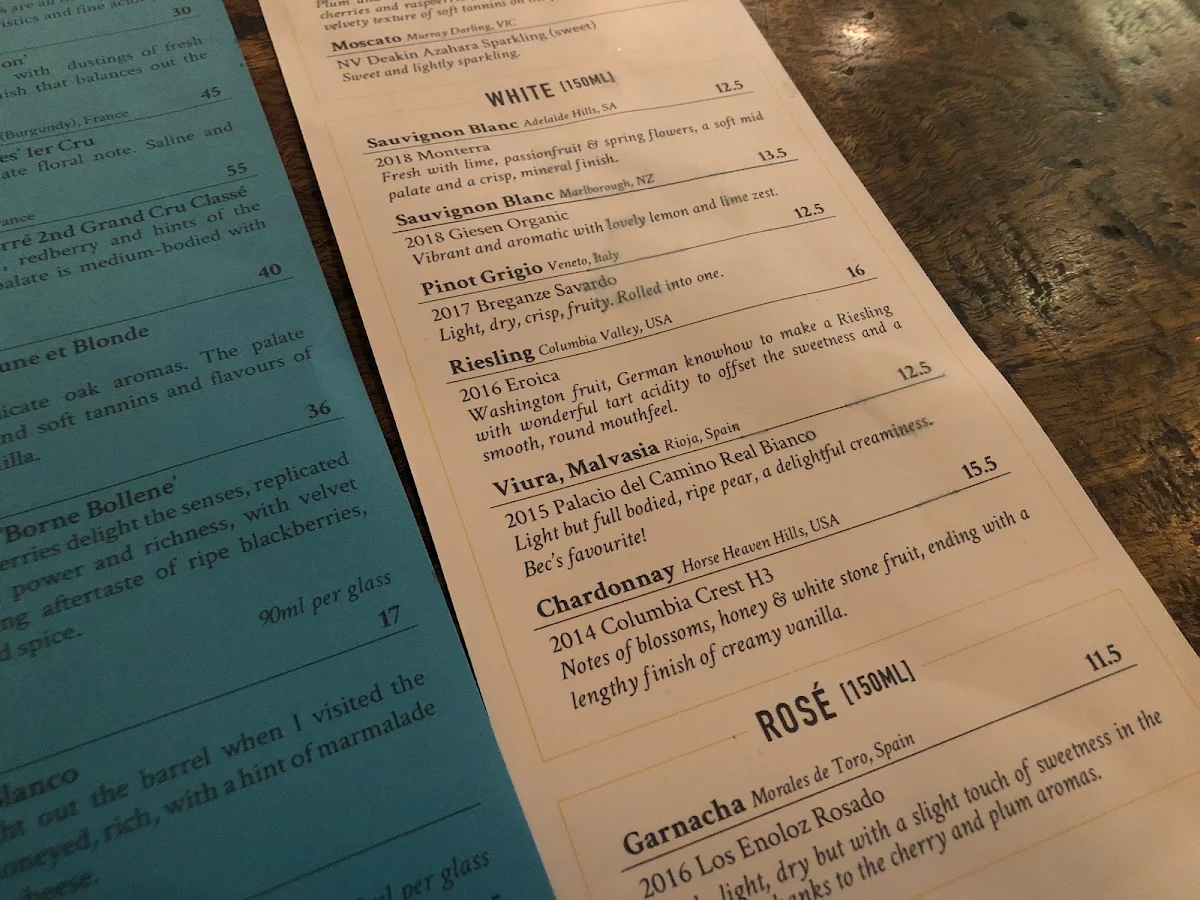 Menu, Stone House Wine Bar & Kitchen