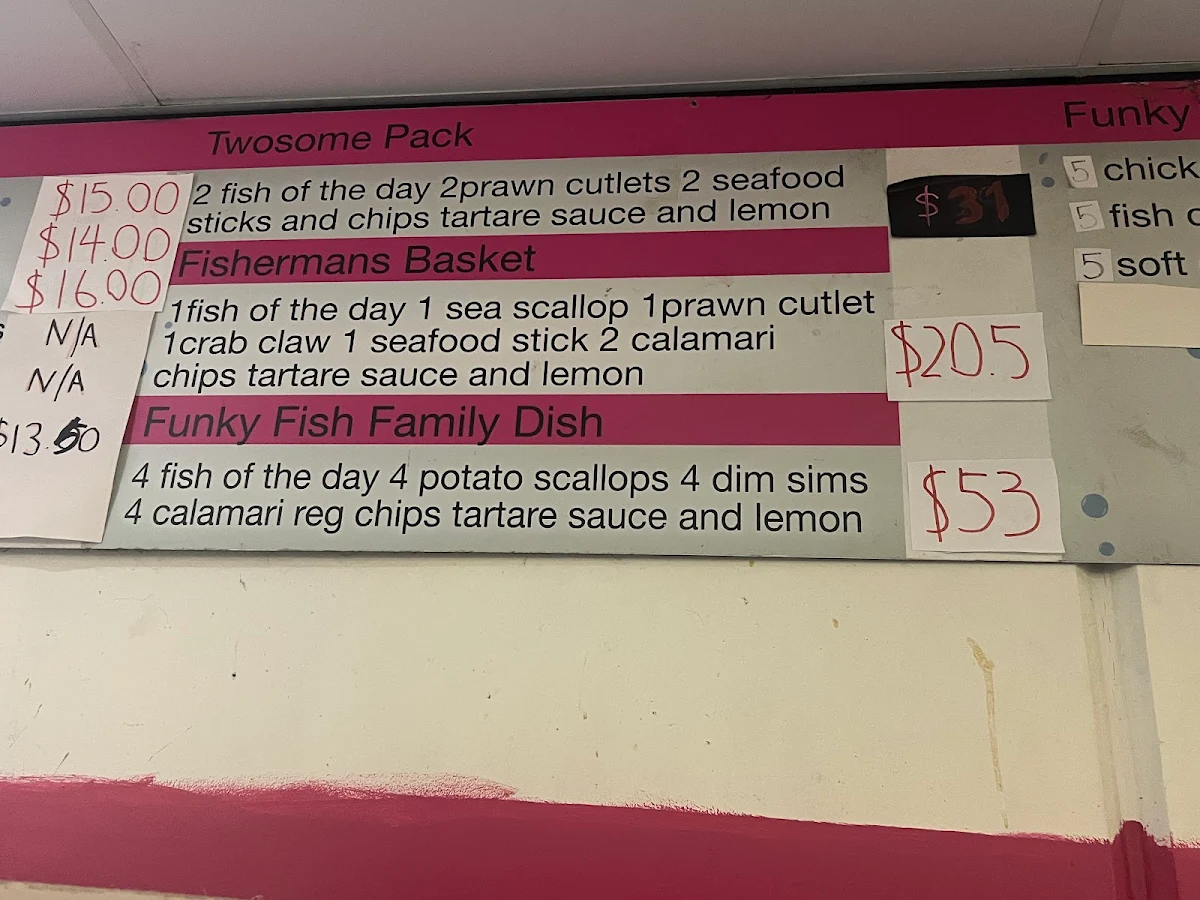 Menu, The Funky Fish Inn