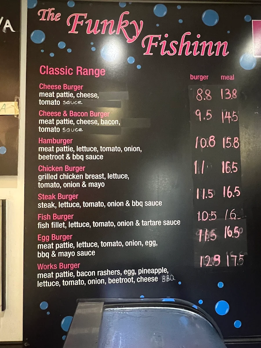 Menu, The Funky Fish Inn