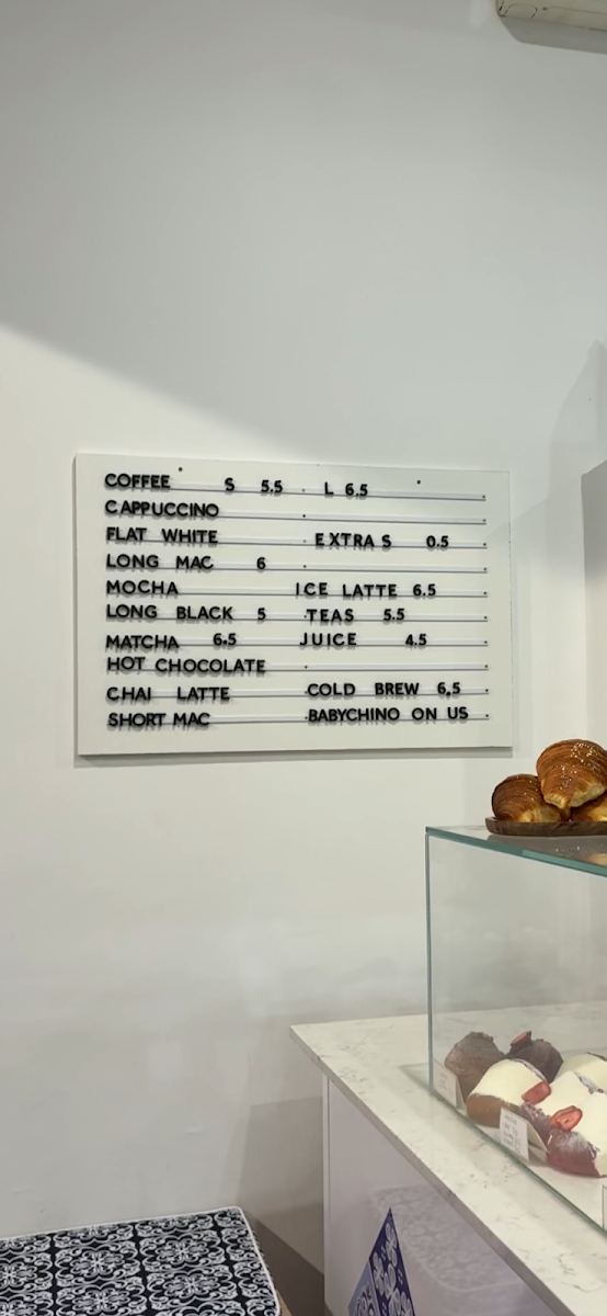 Menu, Corso Francia- Italian Pasticceria & Cafè