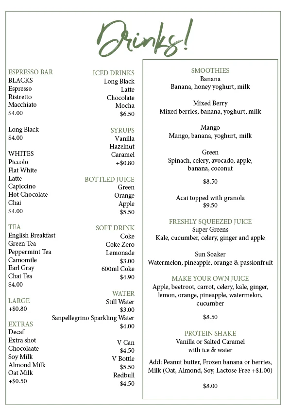 Menu, Load Cafe