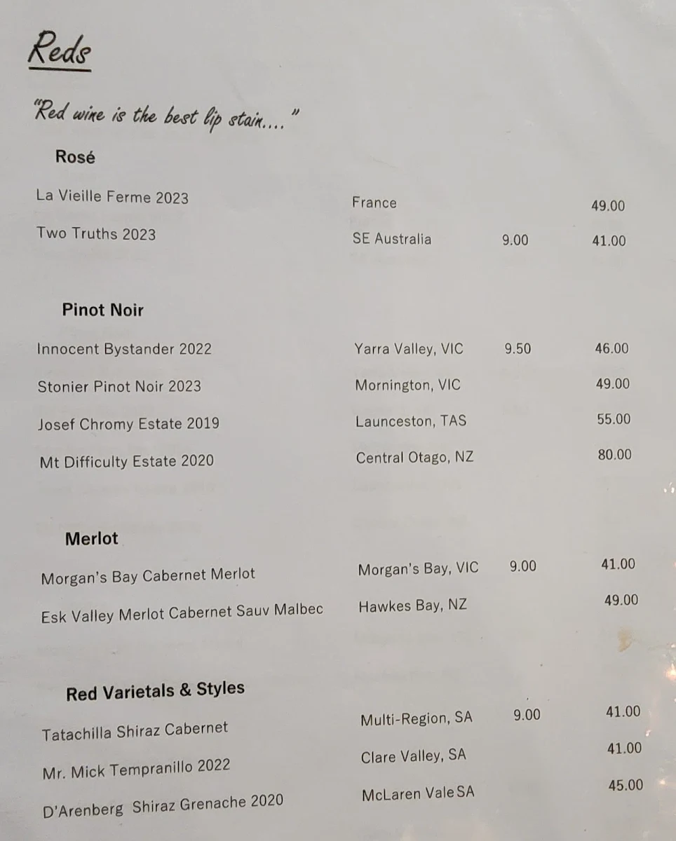 Menu, Bayleaf Balinese Restaurant