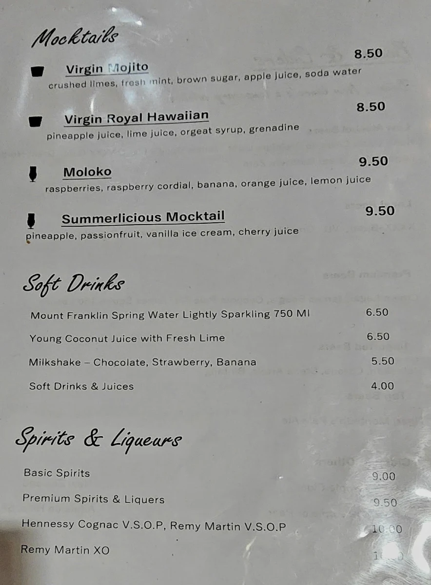 Menu, Bayleaf Balinese Restaurant