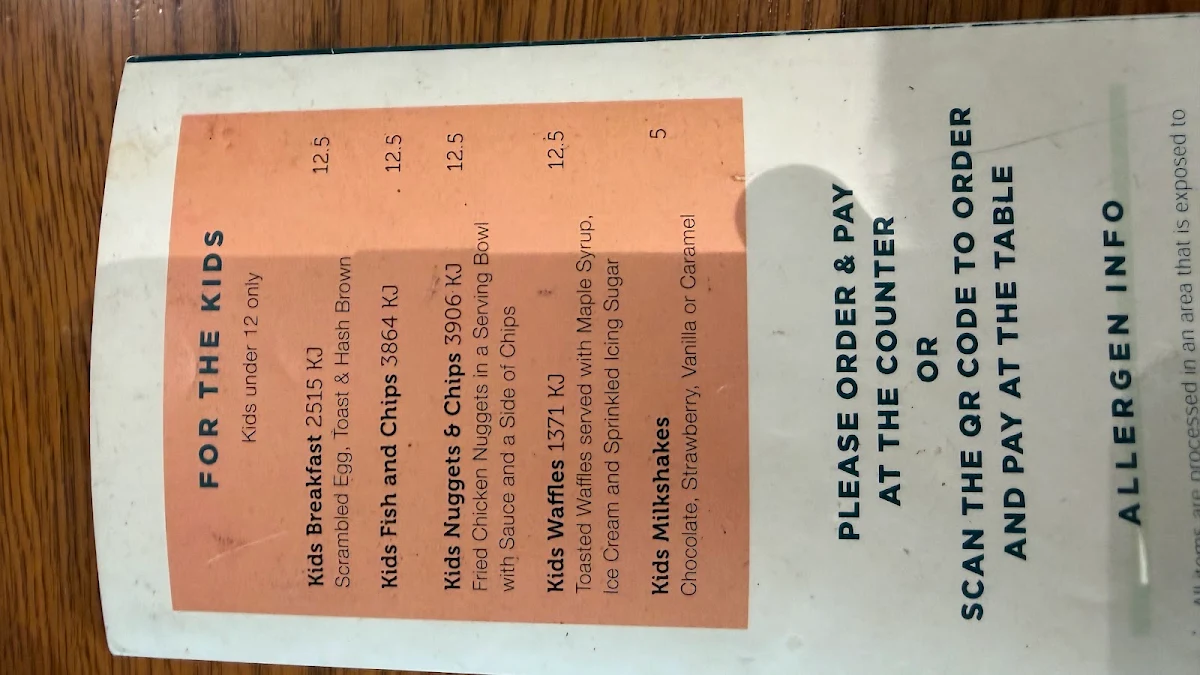 Menu, The Shed Cafe - Moore Park