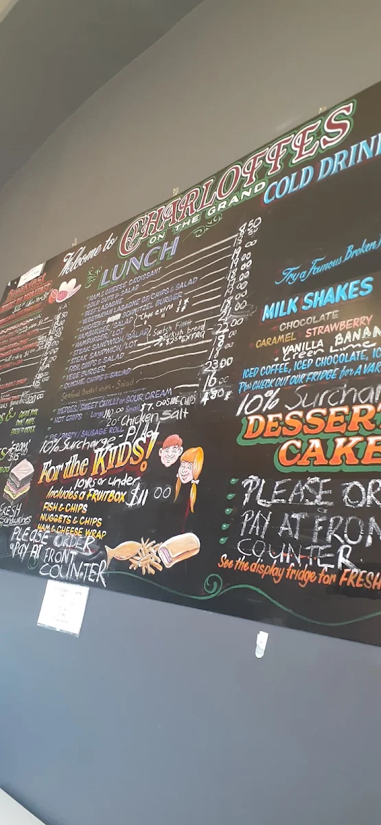Menu, Charlotte's at the Grand