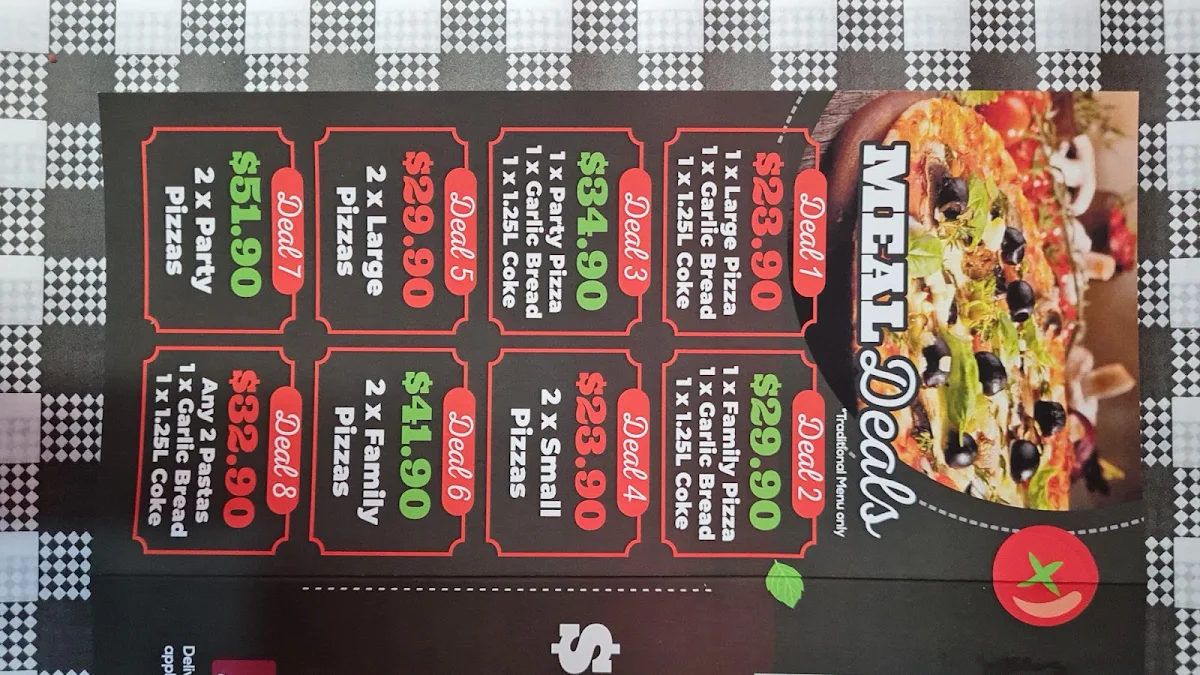 Menu, Sicilian Pizza Bar