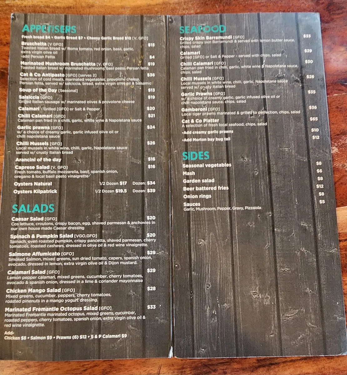 Menu, Catalano & Co Baldivis