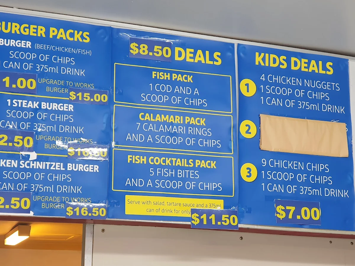 Menu, Middle Road Takeaway