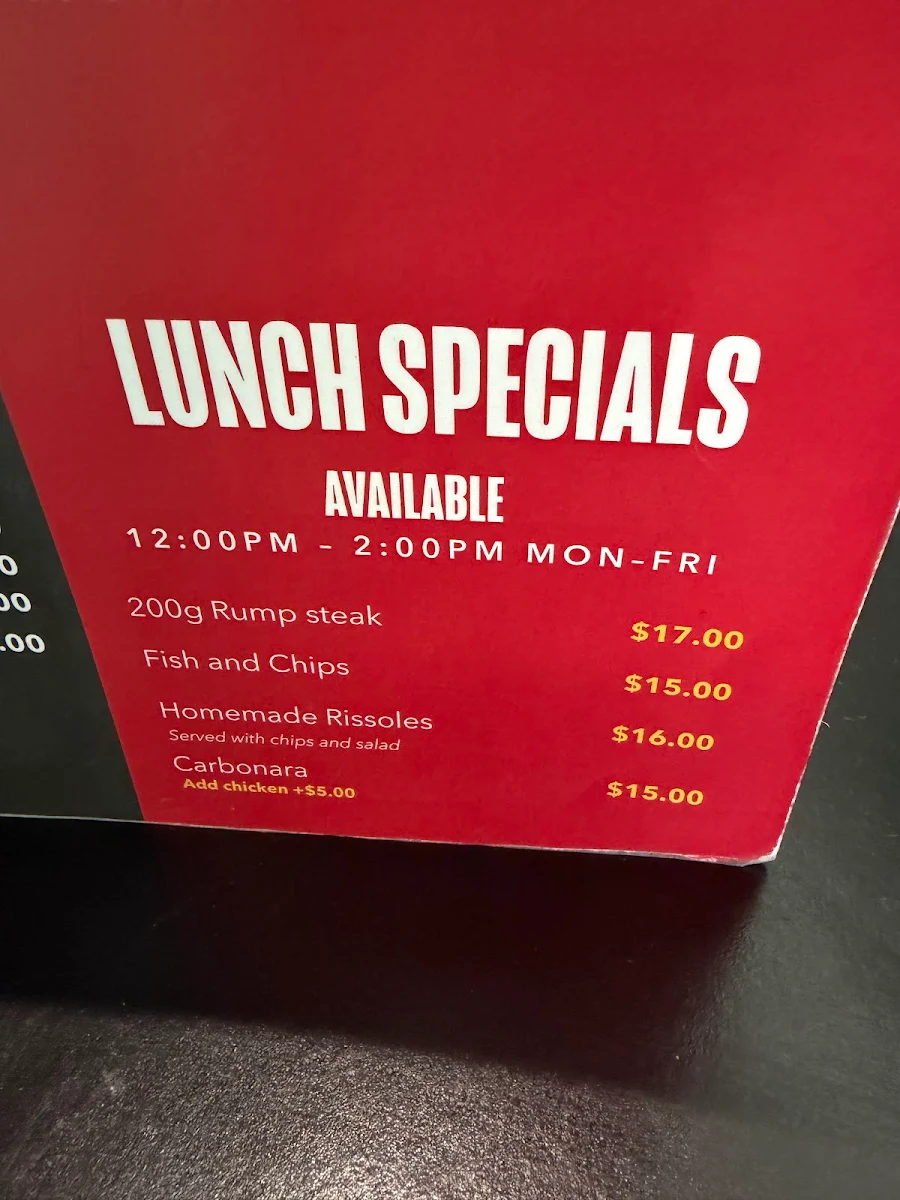 Menu, Capricorn Tavern