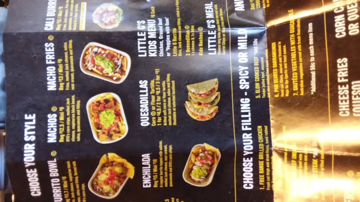 Menu, Guzman y Gomez - Albany Creek