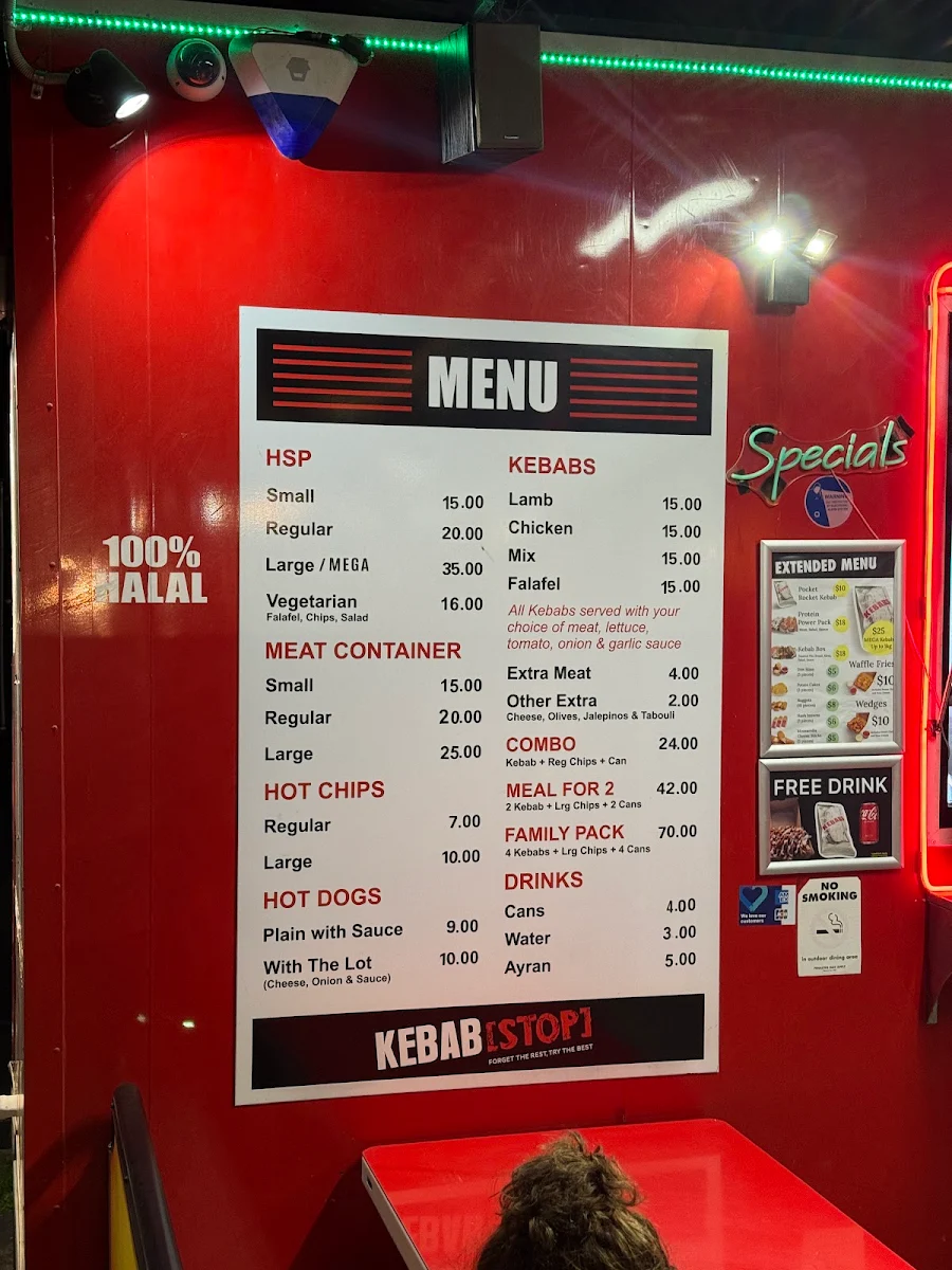 Menu, Kebab Stop