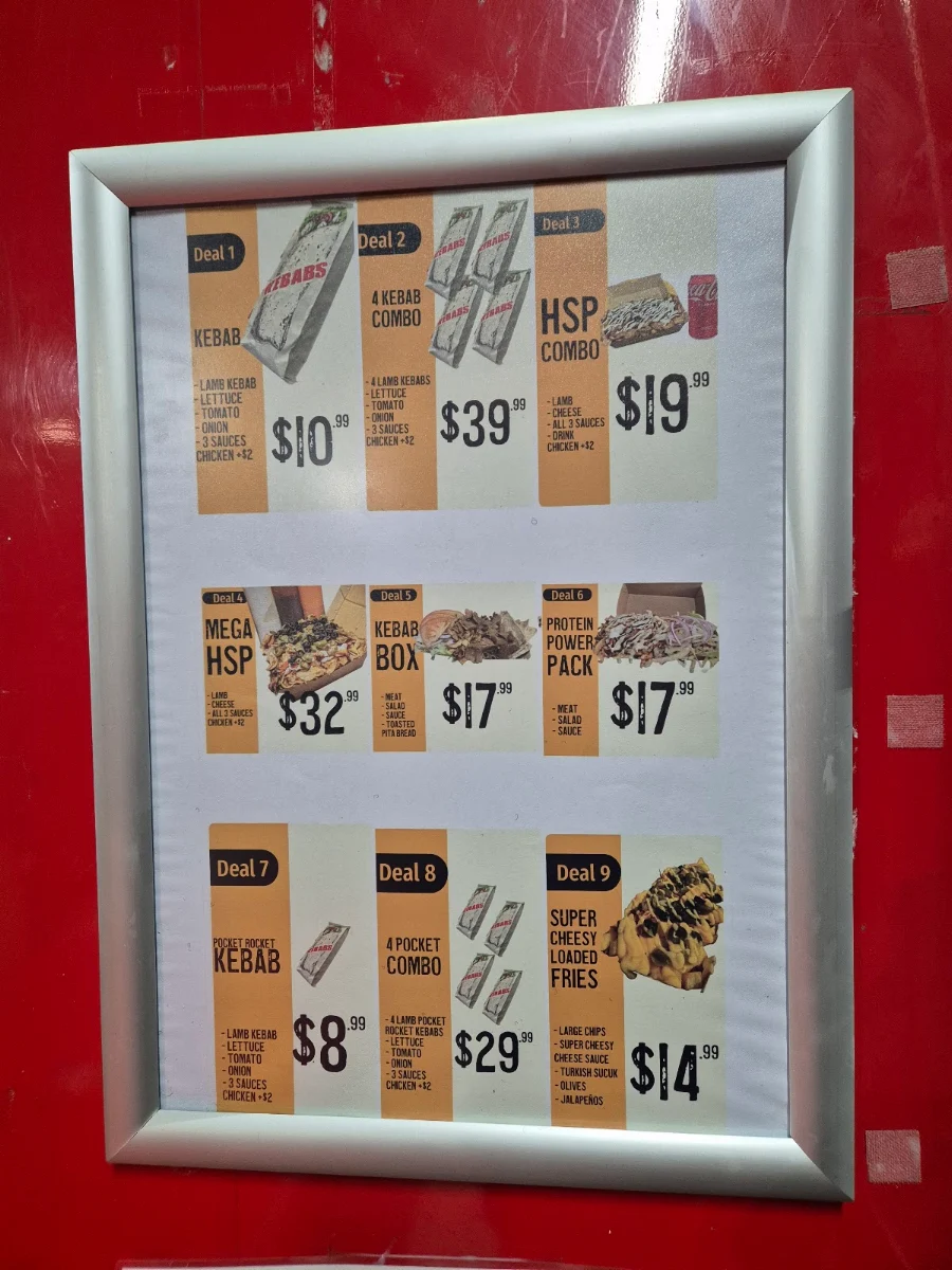 Menu, Kebab Stop