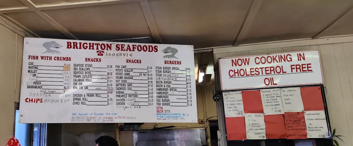 Menu, Brighton Seafoods