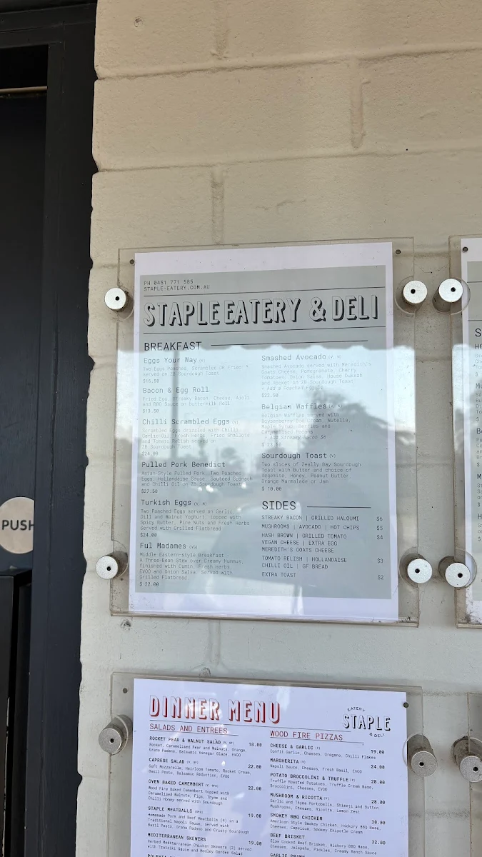 Menu, Staple Eatery and Deli