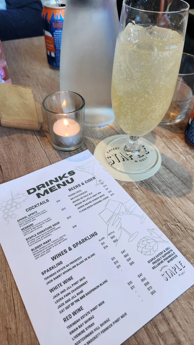 Menu, Staple Eatery and Deli