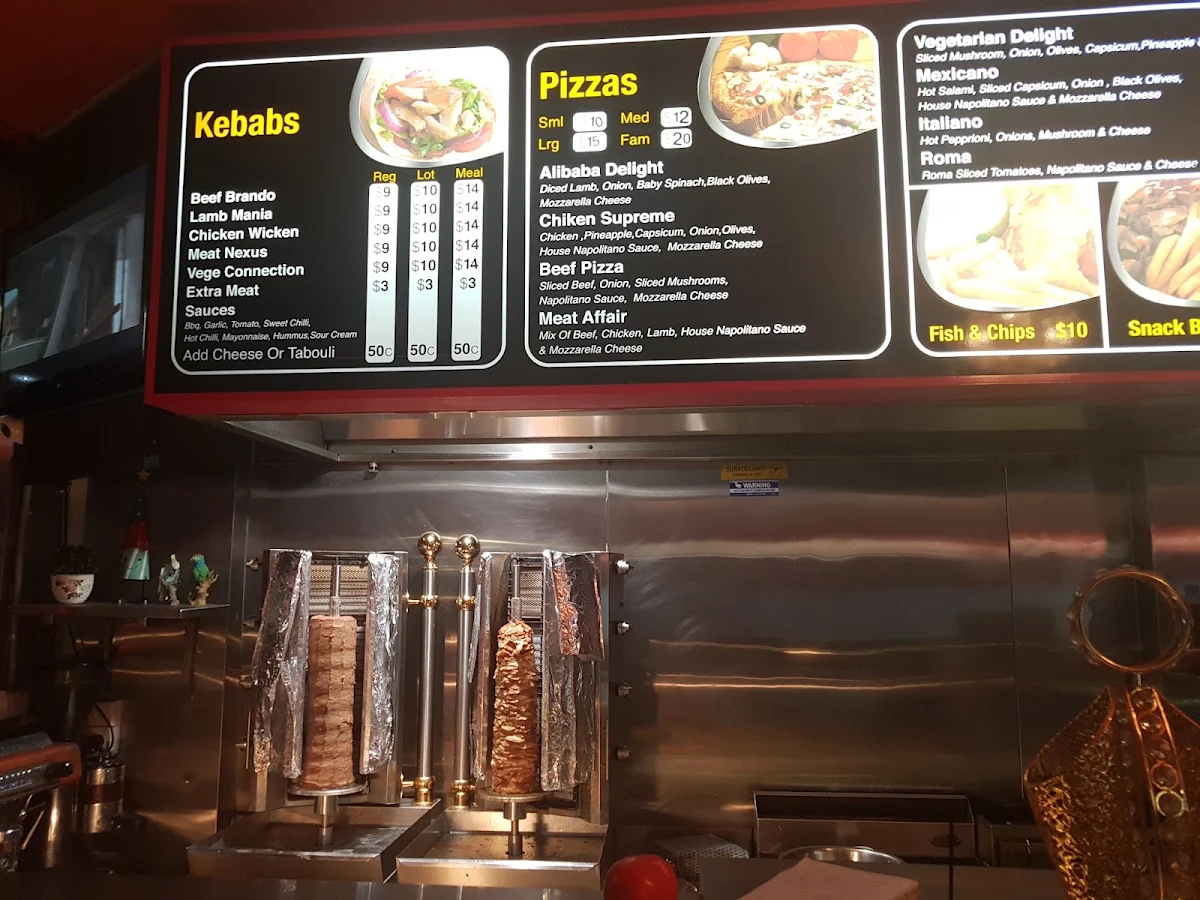 Menu, Ali Baba Kebab Palace
