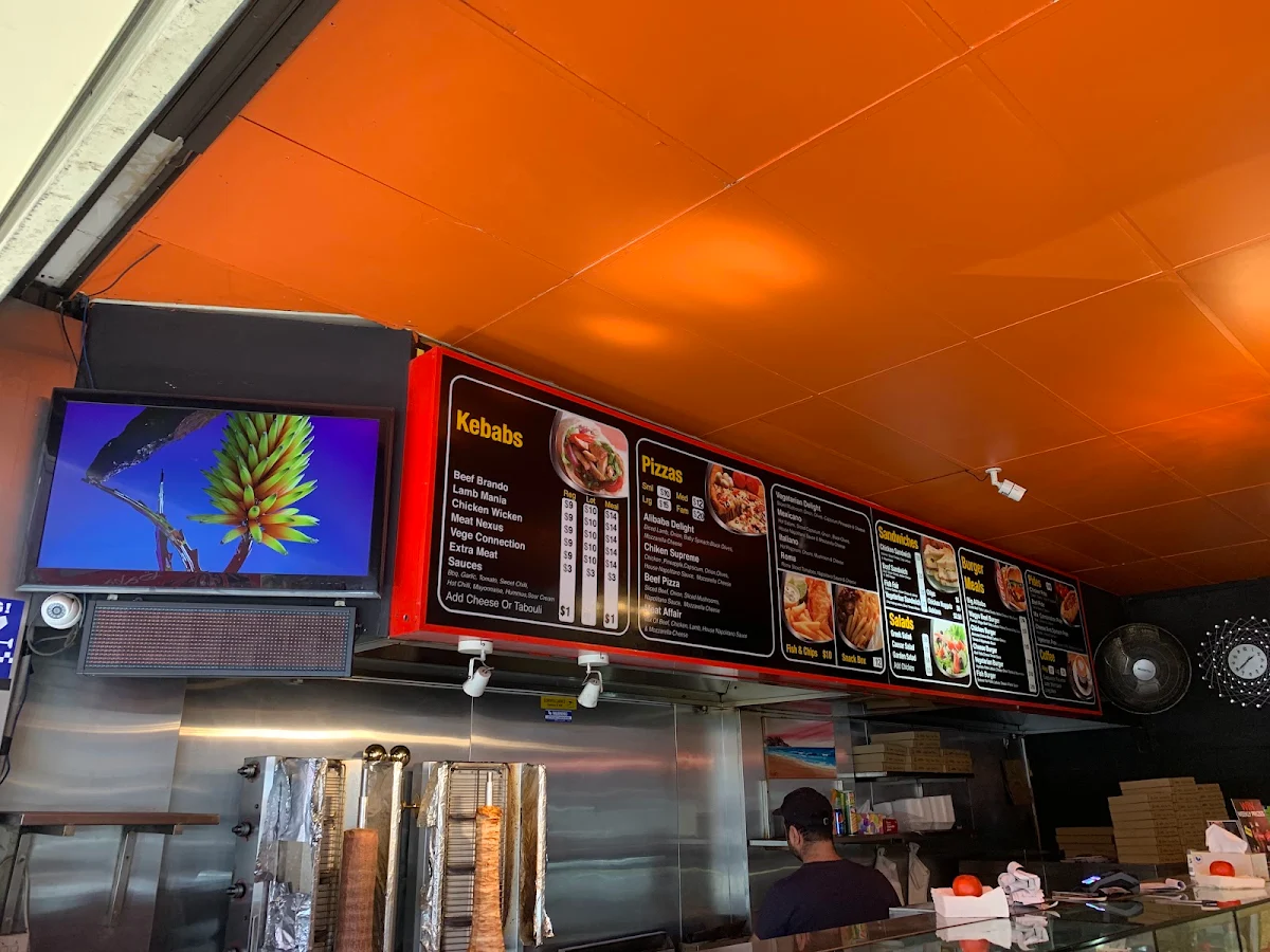 Menu, Ali Baba Kebab Palace