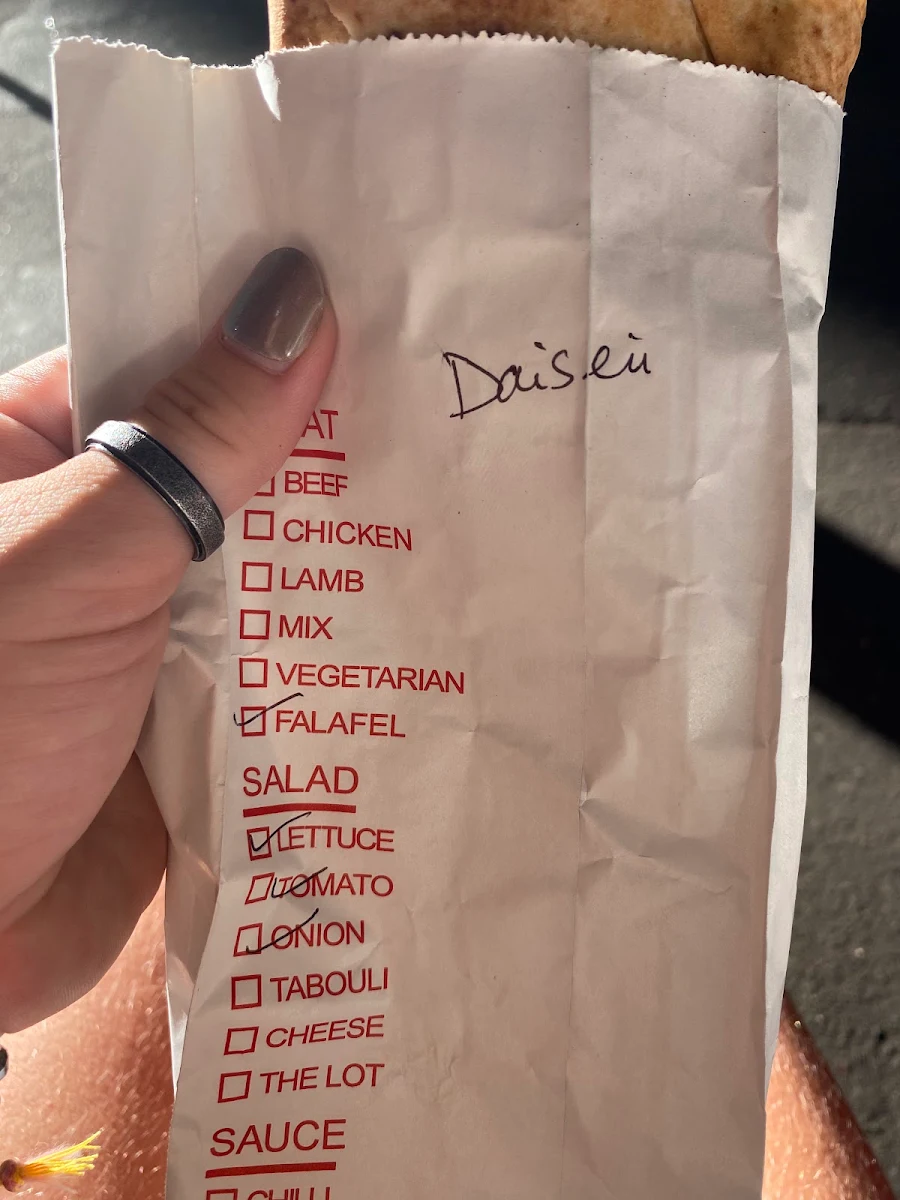 Menu, Ali Baba Kebab Palace