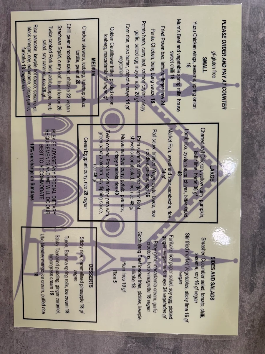 Menu, Surface Hill Restaurant and Bar