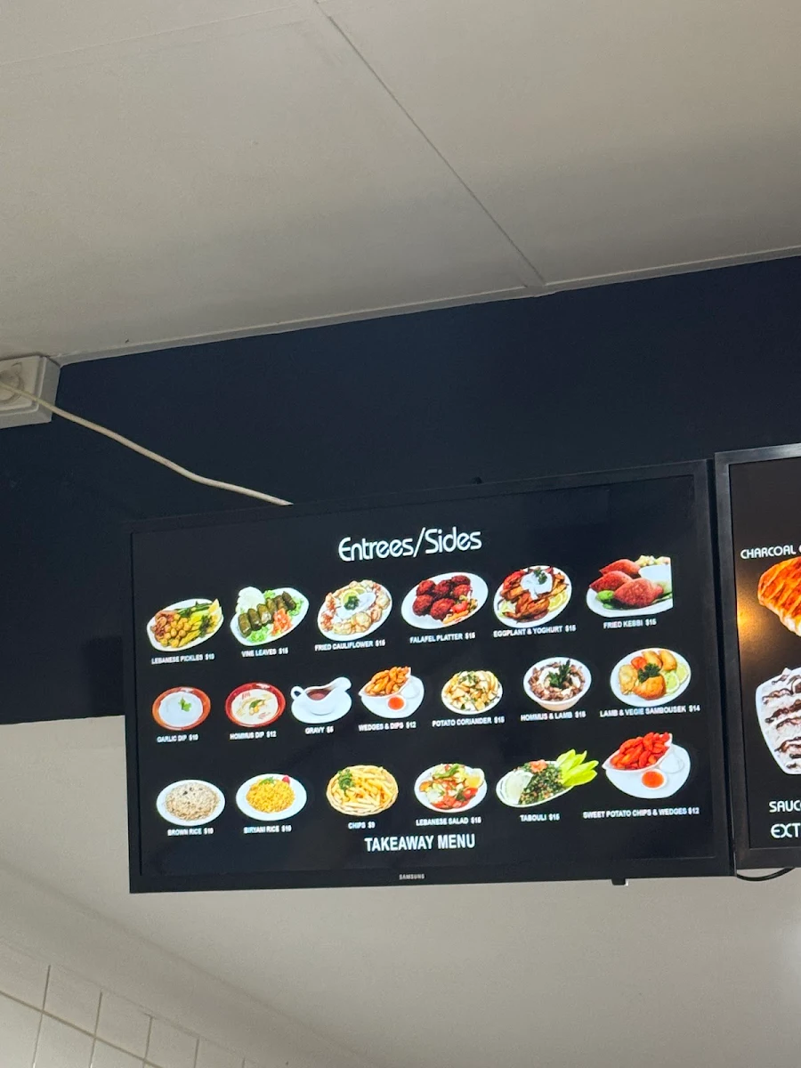 Menu, Little Lebanon Restaurant - Victoria Park