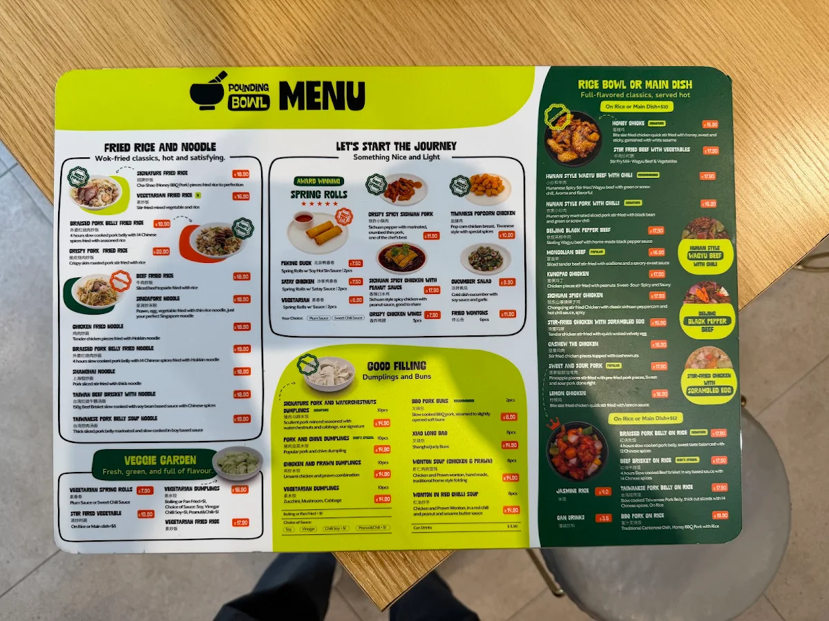 Menu, Taste of China