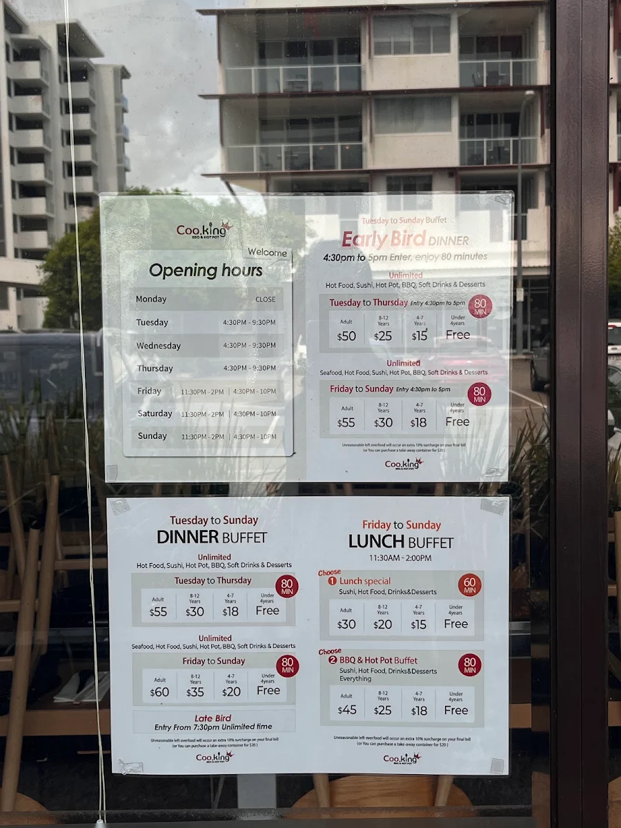 Menu, Coo.King BBQ & Hotpot