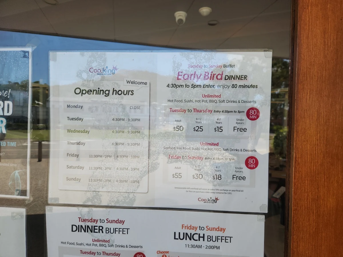 Menu, Coo.King BBQ & Hotpot