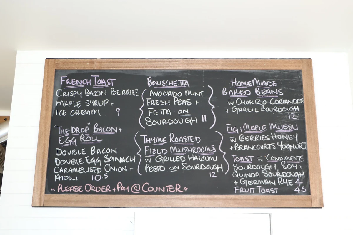 Menu, The Drop Espresso & Juice Bar