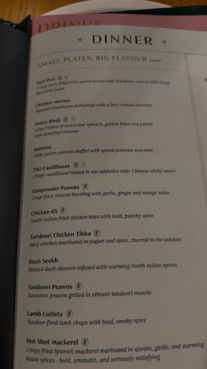 Menu, Roshni by Raj