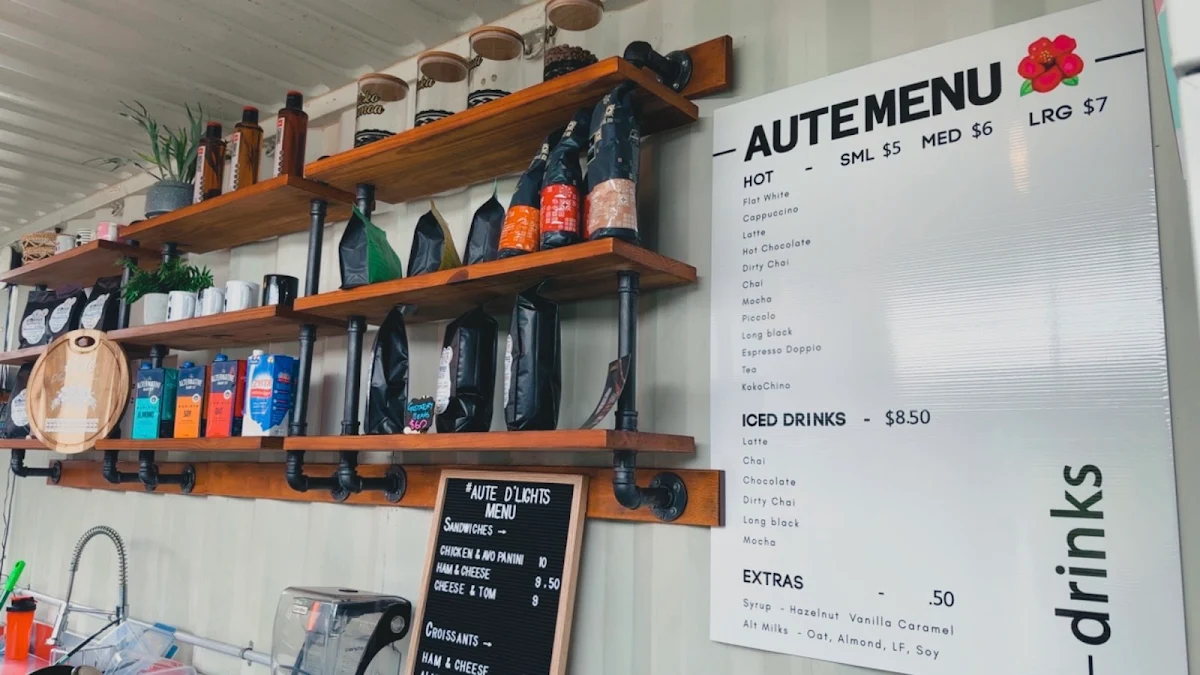 Menu, AUTE D’Lights & Coffee