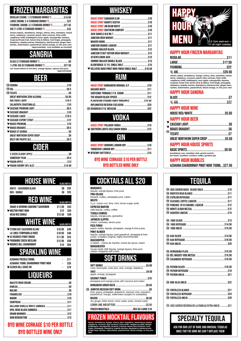 Menu, Amigos Mexican Restaurant