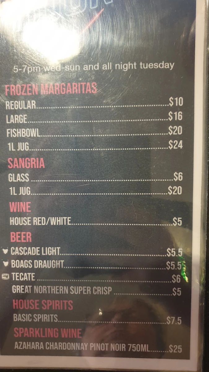 Menu, Amigos Mexican Restaurant