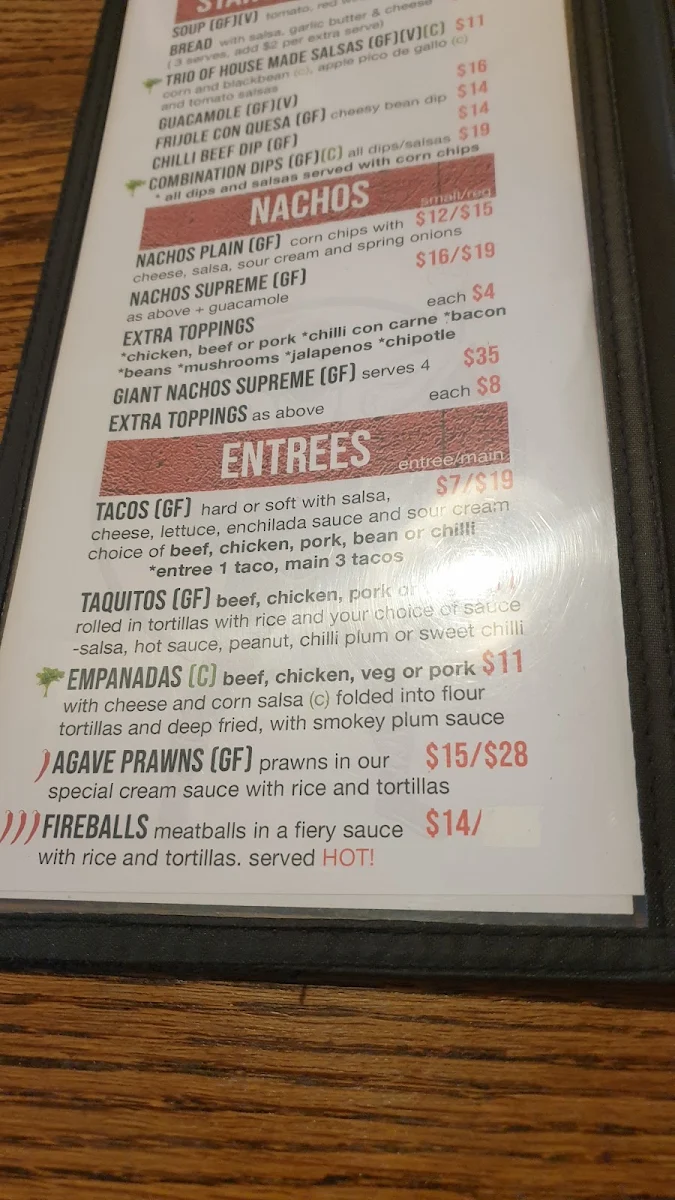 Menu, Amigos Mexican Restaurant