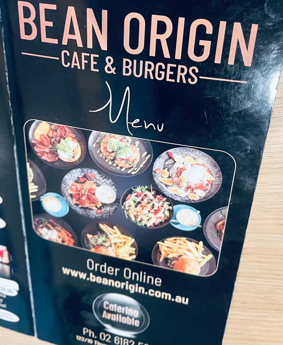 Menu, Bean Origin Bruce