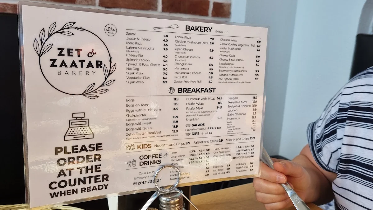Menu, Zet & Zaatar Bakery - Greenvale Lakes