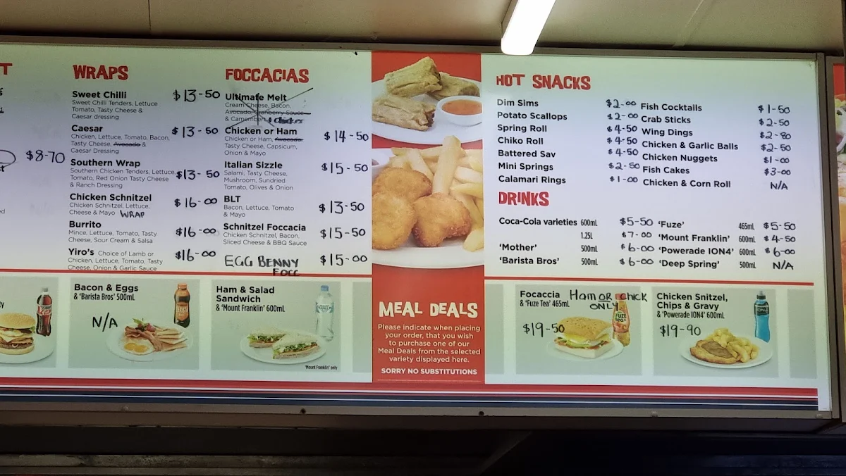 Menu, Luxor Cafe