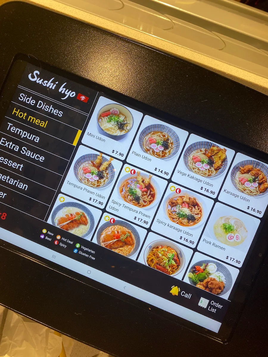 Menu, Sushi Hyo