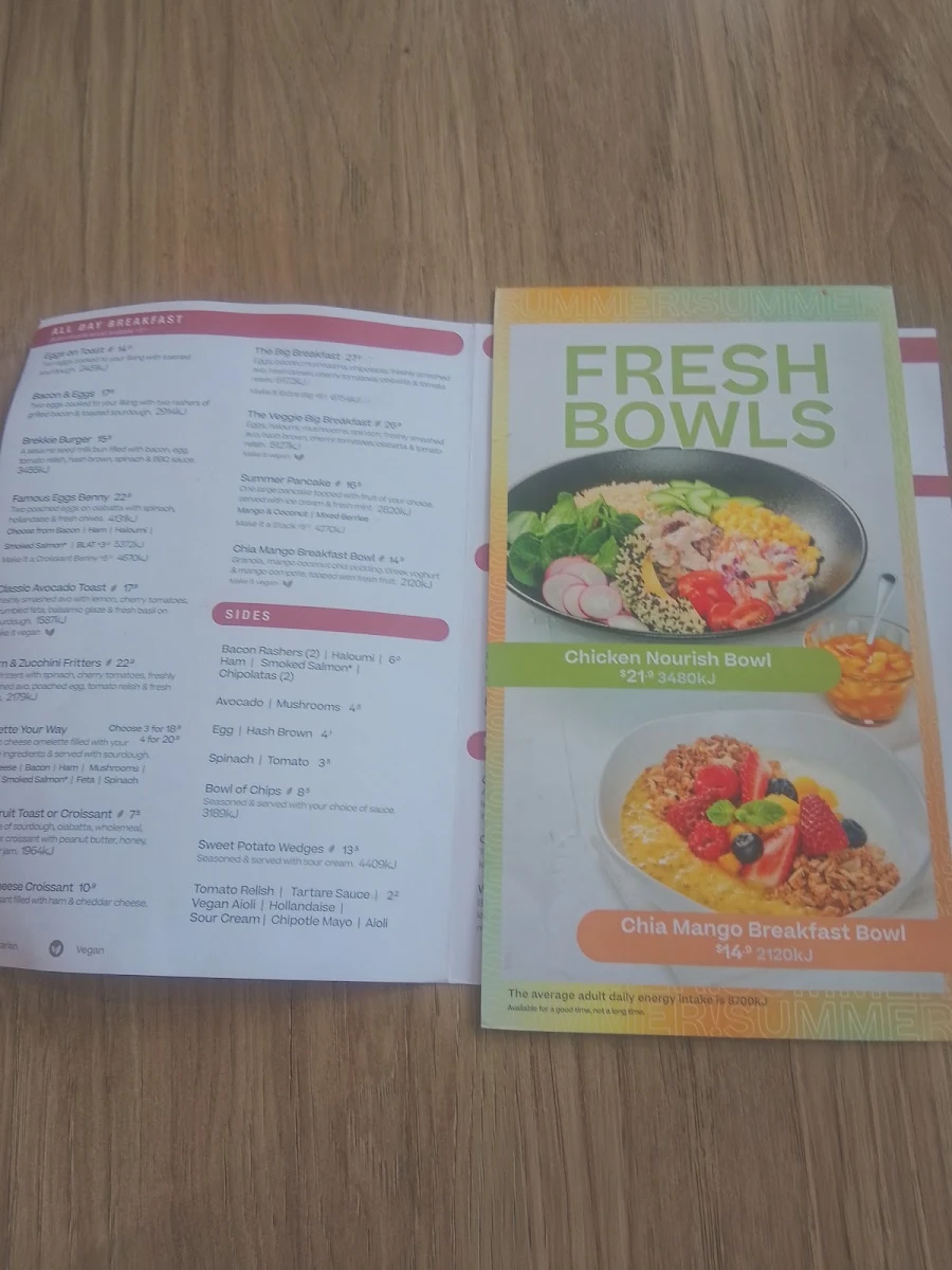 Menu, The Coffee Club Café - Mater Hill