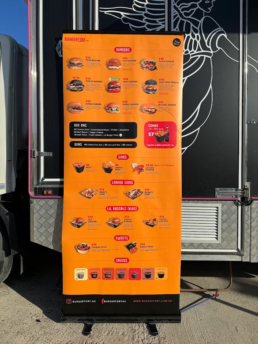 Menu, Burgertory (Yagoona)