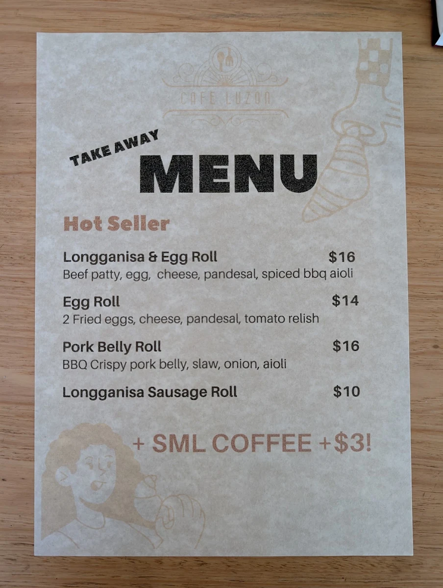 Menu, CAFÉ LUZON