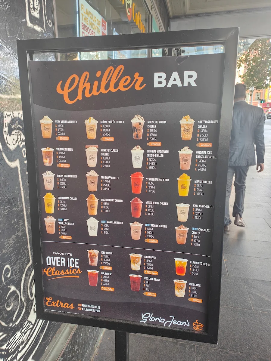 Menu, Gloria Jean's Haymarket