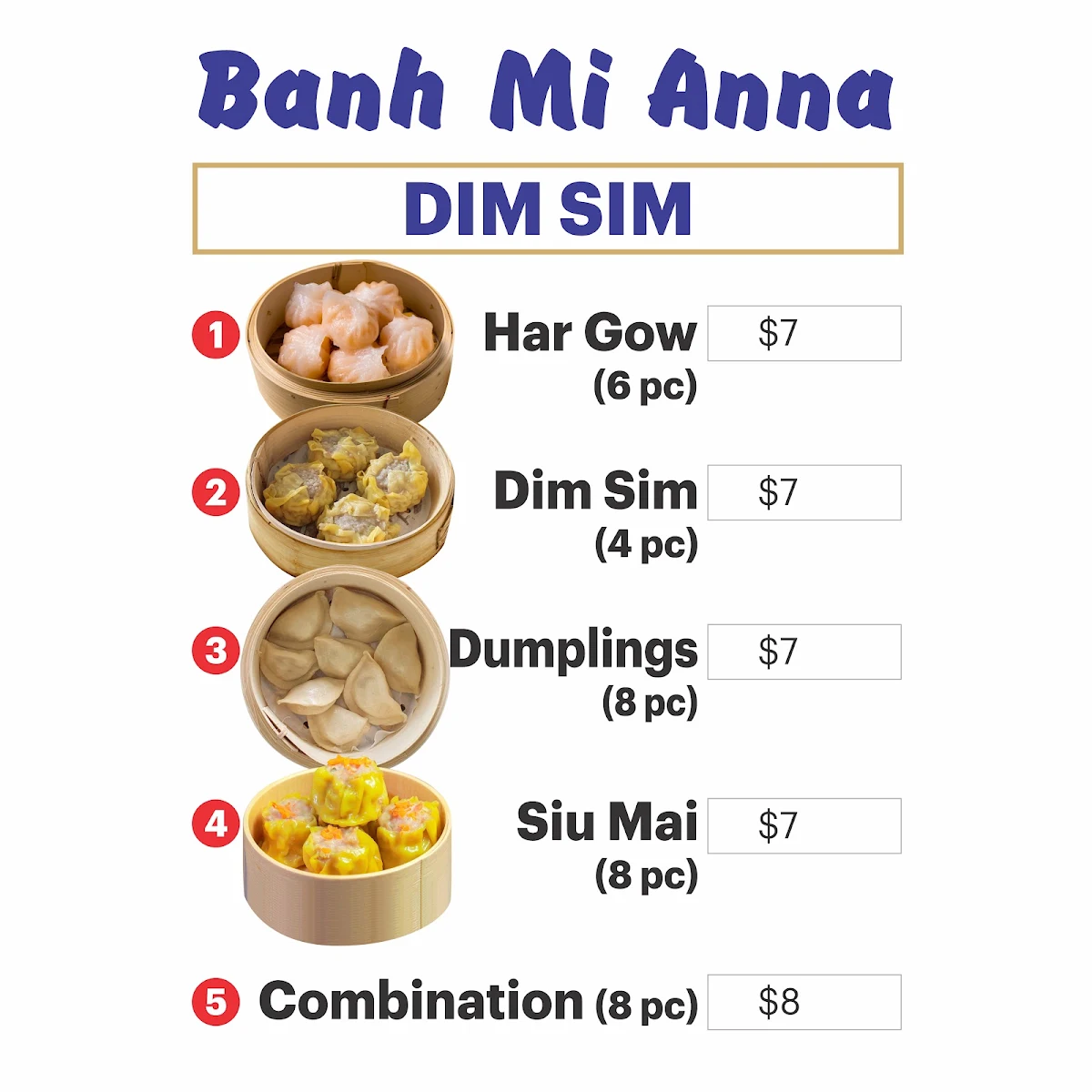 Menu, Banh Mi Anna