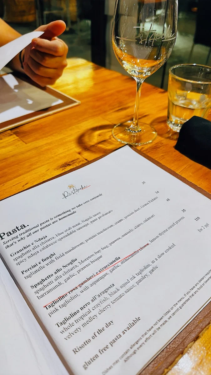 Menu, Pistacchi