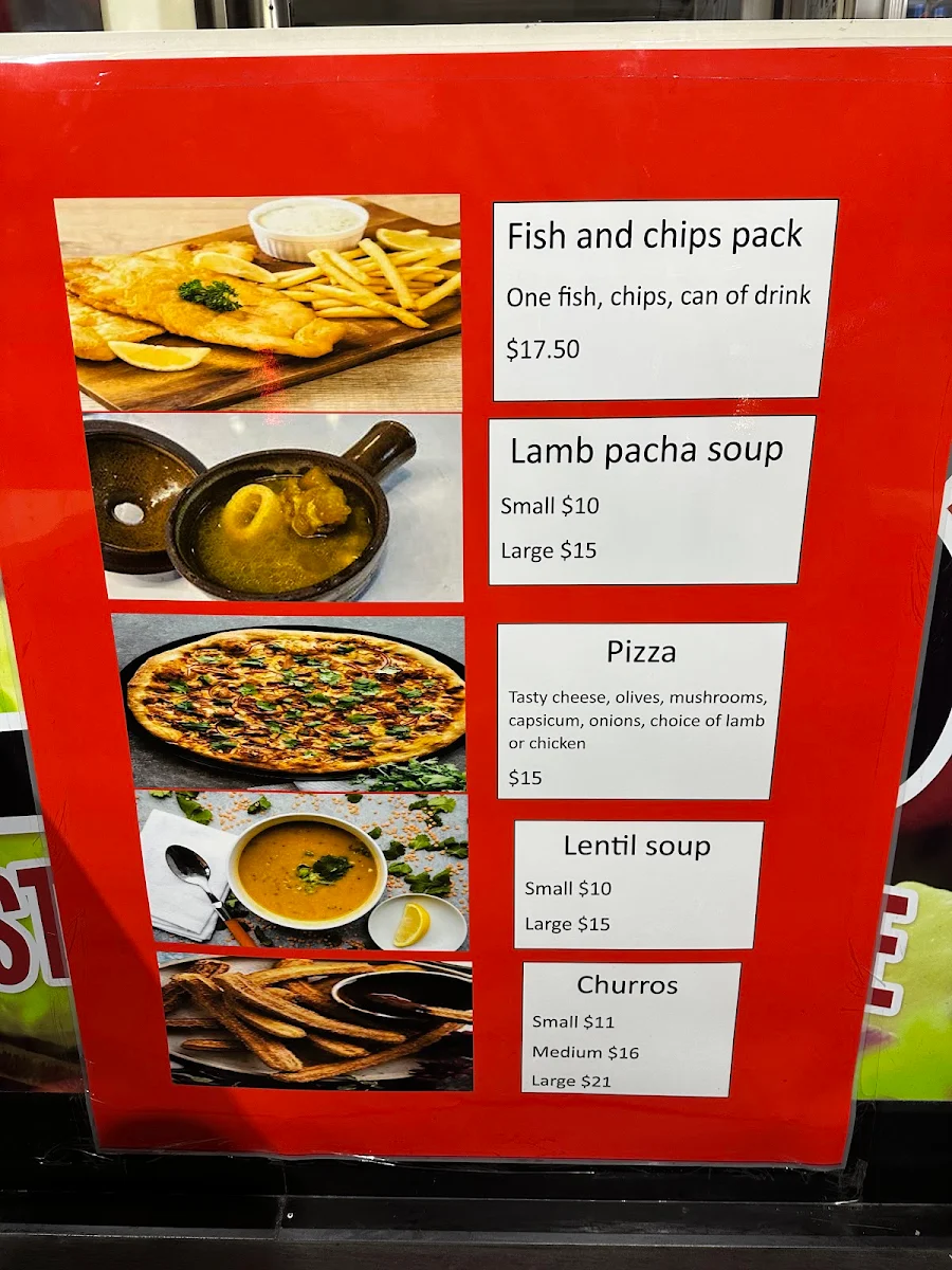 Menu, Hallam Emrem Kebabs