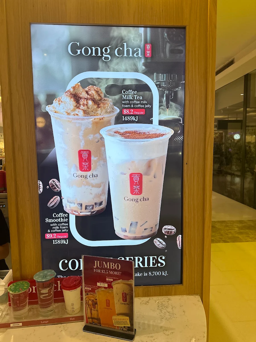 Menu, Gong cha | Westfield Parramatta