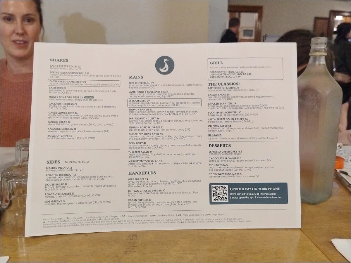 Menu, The Duck