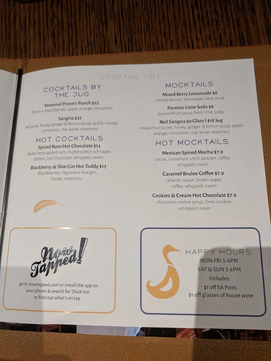 Menu, The Duck