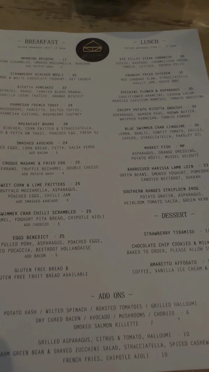 Menu, Grain Store
